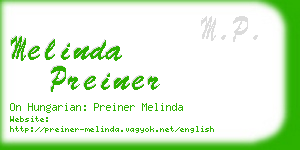 melinda preiner business card